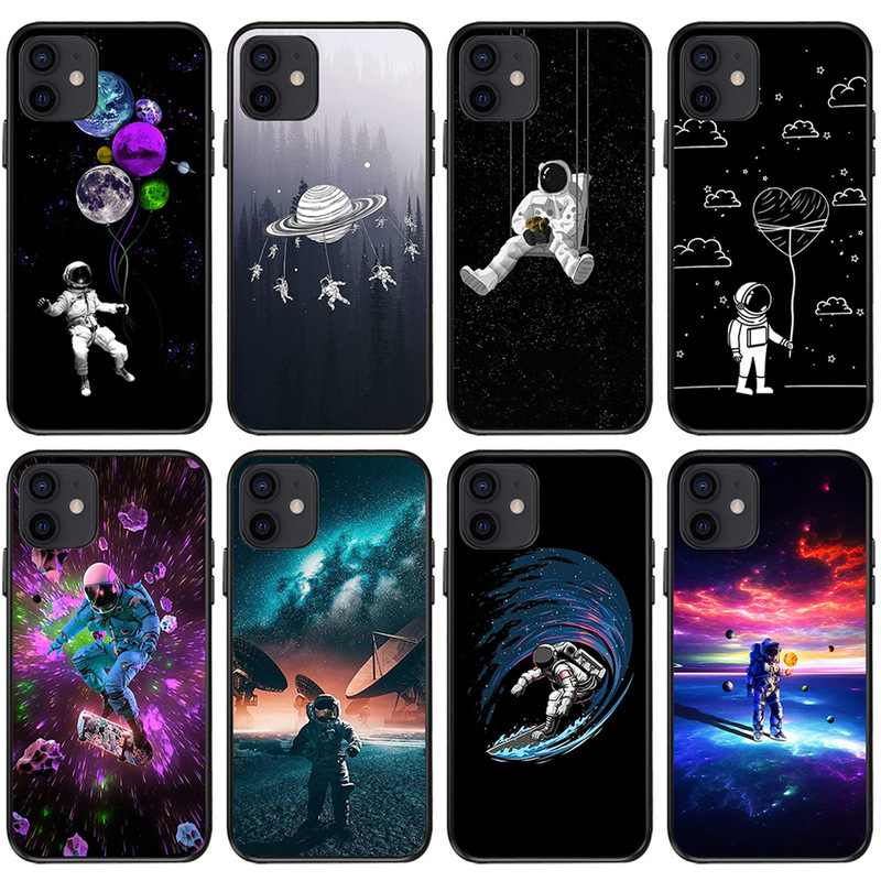 Applicable to iPhone15 mobile phone shell foreign trade my small Universe X/XR new simple space astronaut mobile phone shell