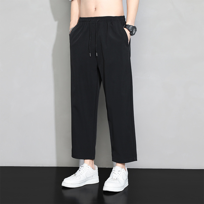 Ice Silk Pants Men's Summer Thin Loose Leg Quick-drying Cropped Sports Pants Summer Workwear Casual Long Pants Ice Silk Pants Men's Summer Thin Loose Leg Quick-drying Cropped Sports Pants Summer Workwear Casual Long Pants