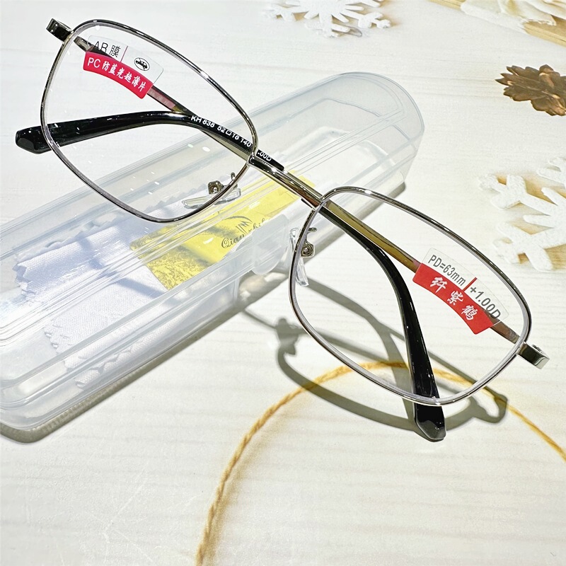 Xianzihuo Reading Glasses Metal Full Pc Thin Lens Anti-Blue Light Reading Glasses Wholesale with Box Simple Reading Glasses