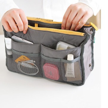 Bolsa de almacenamiento multifuncional plegable doble, bolso de gran capacidad, bolsa de clasificación engrosada, bolsa digital de viaje, almacenamiento mediano