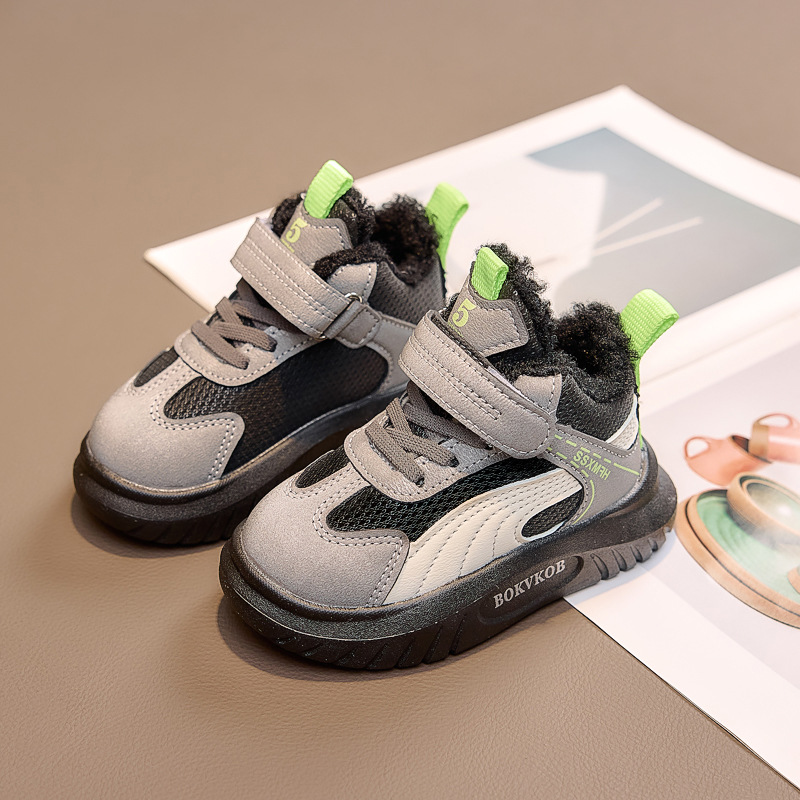 Zapatos de algodón para niños niñas calentamiento y botas de nieve de vello para usar en invierno al aire libre antideslizante para niños zapatos deportivos de algodón para niños