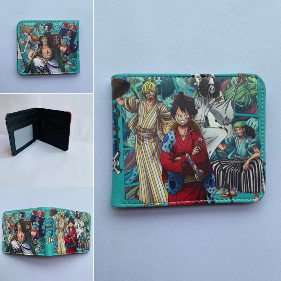 One Piece One Piece Cartera de dibujos animados japoneses Luffy Choba Solon plegable estudiantes PU cartera de cuero corta