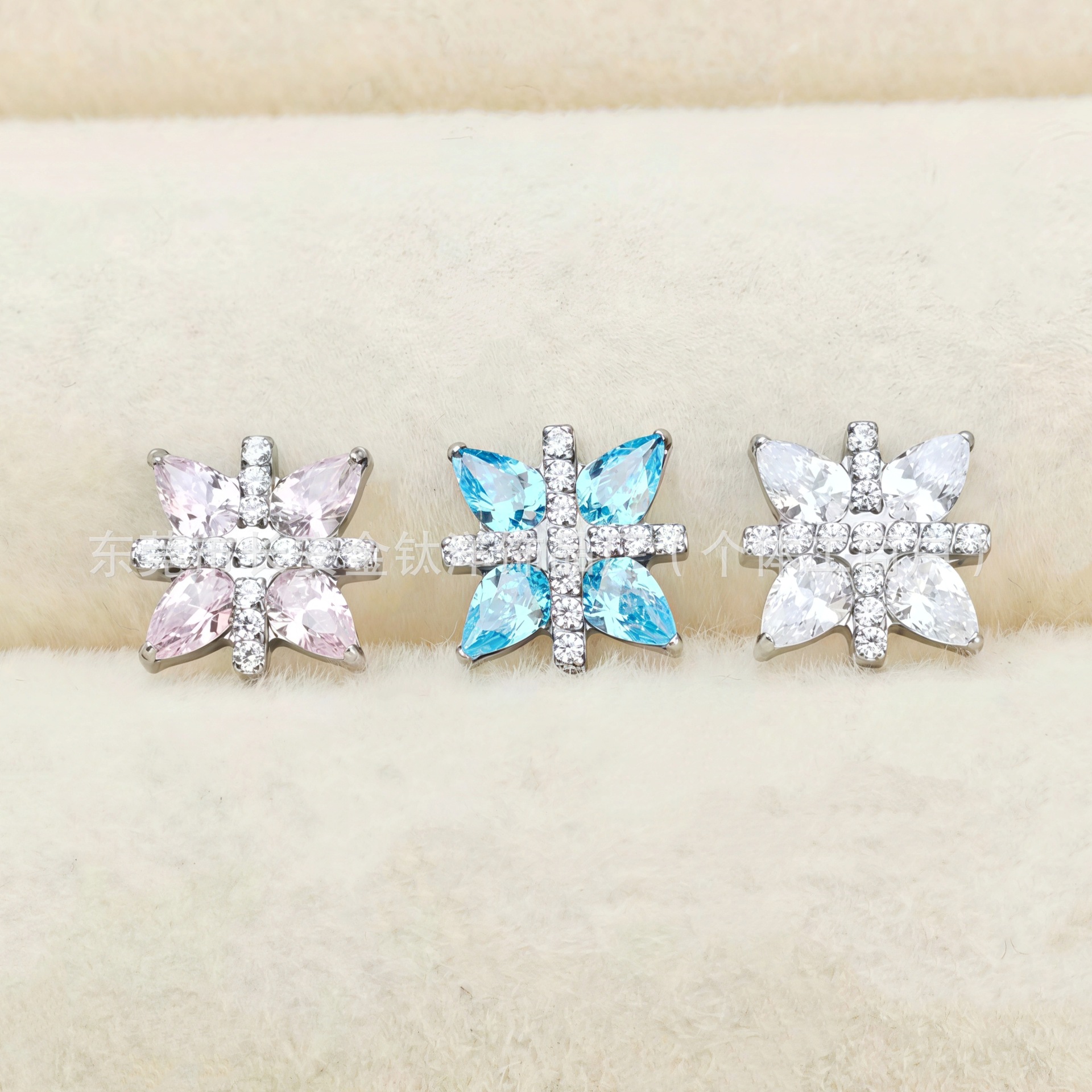F136 Titanium Cross Eight-Pointed Star Water Drop Zircon Lip Stud Ear Stud Cartilage Ear Bone Piercing Jewelry detail image 4