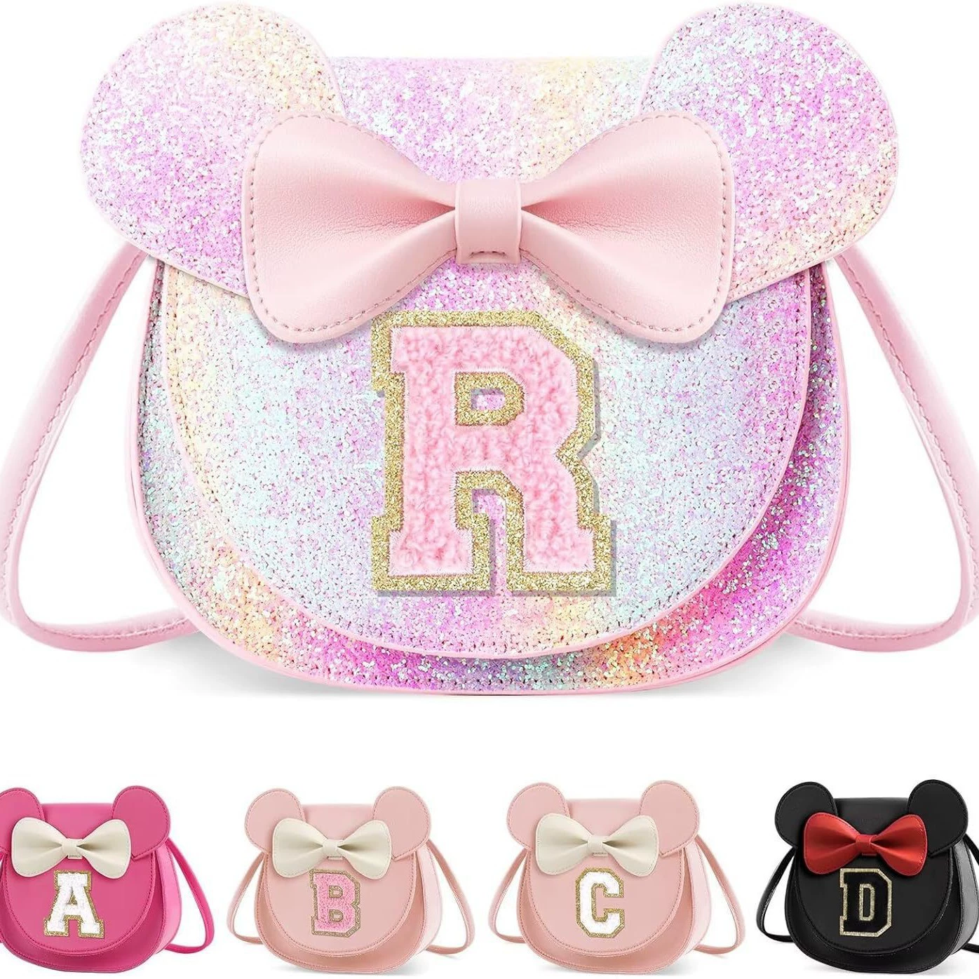 Кошелек для малышей, кошельки для девочек, детский подарок на день рождения, персонализированные инициалы, кошелек для малышей, милый бант
