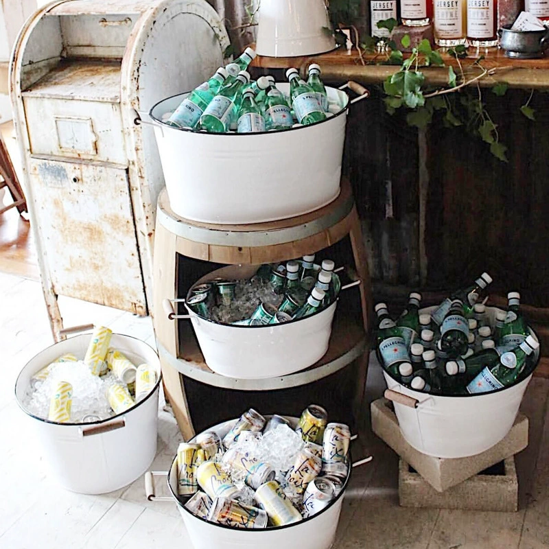 Бар ведра со льдом Пиво большое ведро со льдом красное вино шампанское ведро со льдом ведро железный ковш оцинкованный цветочный горшок ведро