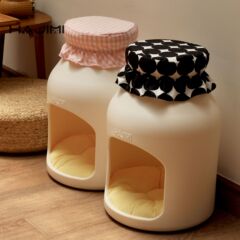 HAJIMI ボトル猫小屋、人間とペットの共有、オールシーズン万能猫小屋、ポメラニアン、マルチーズ、ヨークシャーテリアのポーズ撮影