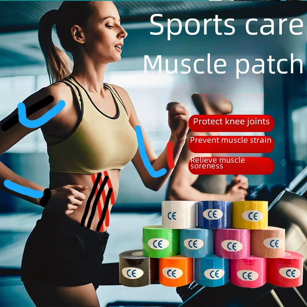 Muscle Paste Elastic Bandage Elastic Sports Tape Athlete Muscle Effect Paste Knee Pad Elbow Fitness Self-adhesive Bandage