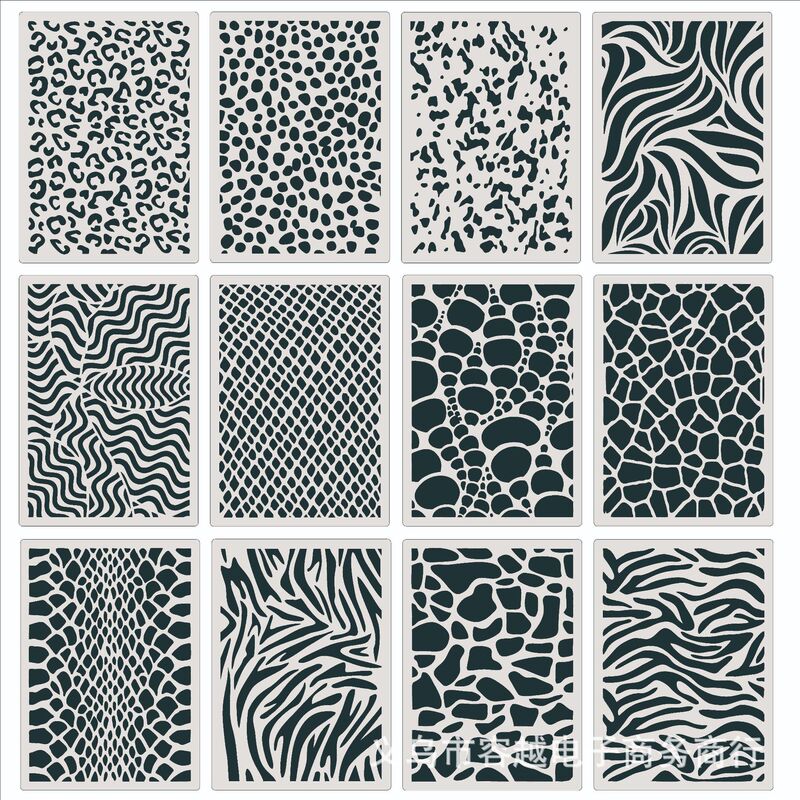 Cross-border Amazon supply leopard pattern snake pattern creative hollow template clothing fabric handmade