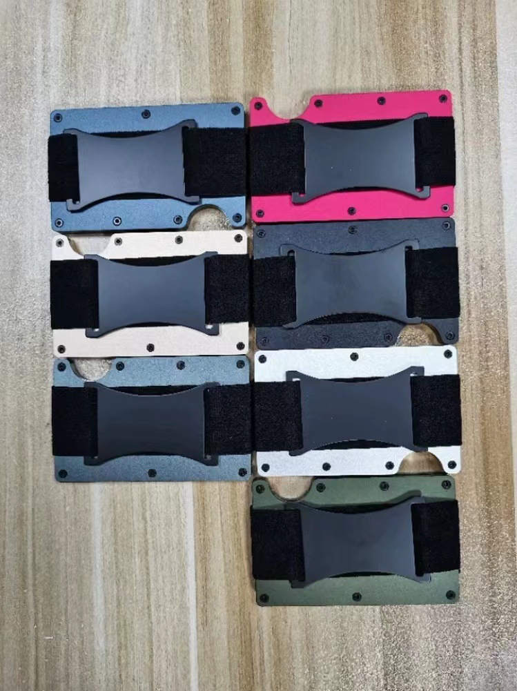 Multifuncional de fibra de carbono manga de la tarjeta anti-desmagnetizado anti-robo cepillo RFID titular de la tarjeta de aleación de aluminio titular de la tarjeta de crédito del banco caja de la tarjeta