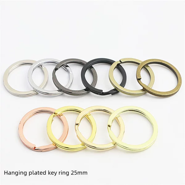High quality hanging plated key ring hardware key chain metal key chain key ring flat ring inner diameter 2.5cm