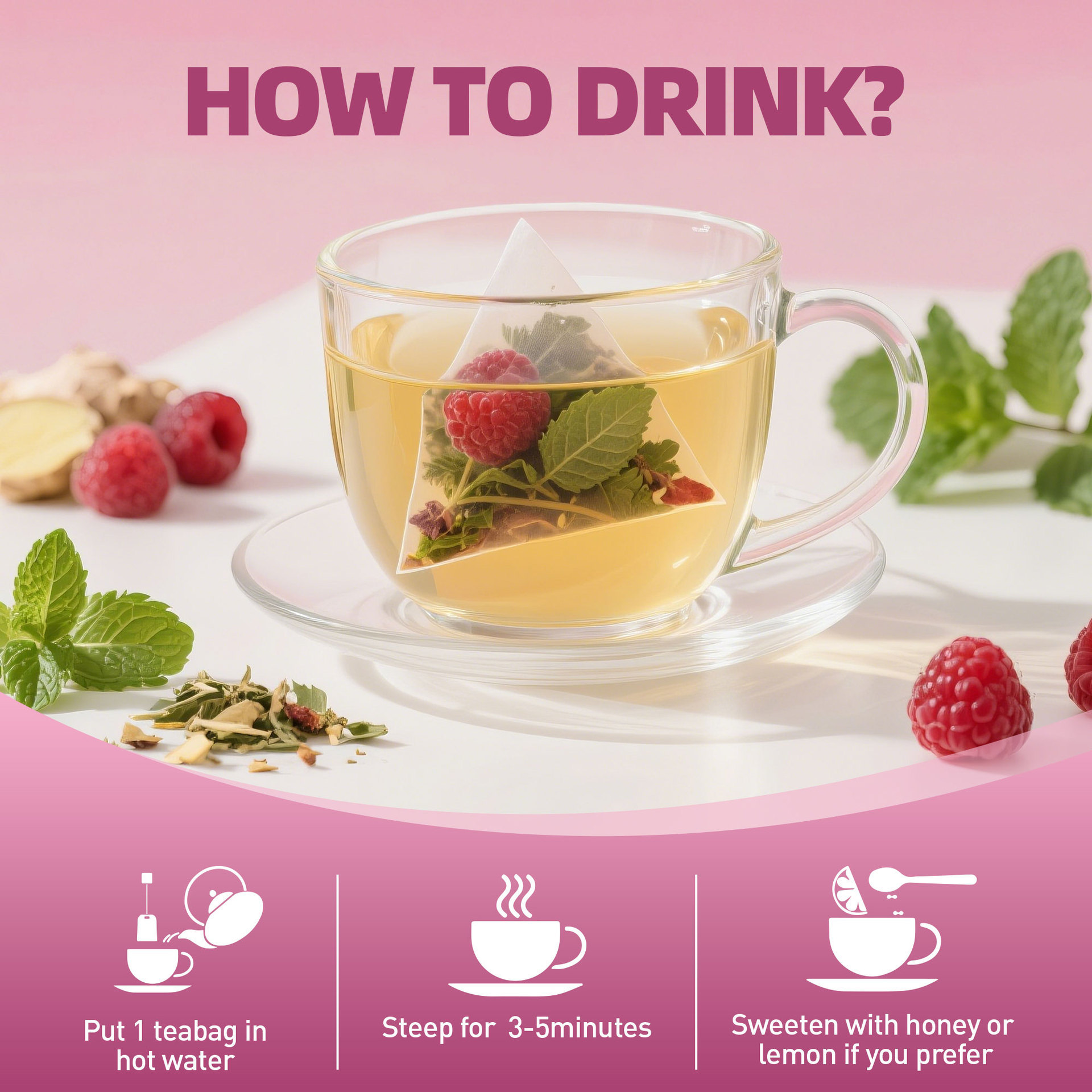 Hormone Balance Herbal Tea Bags 30 Count Cold Brew Wellness Tea for Women Daily Support specifications