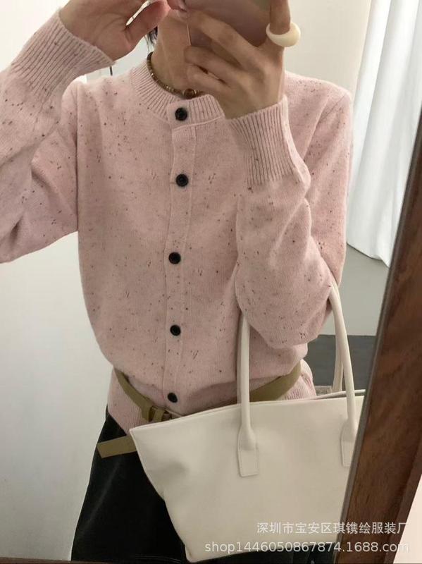琪镌绘制秋冬款开衫针织打底衫女通勤长袖上衣柔软亲肤外套69025|undefined