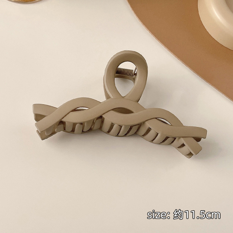 Nuevo elegante horquilla trasera cabeza baño clip tocado clip de tiburón Estilo coreano primavera/verano leche marrón serie captura clip neto rojo