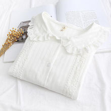 娃娃领衬衫长袖洋气白色衬衣休闲显瘦甜美小清新日系打底上衣