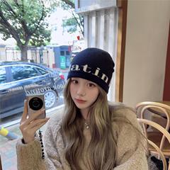 コーディネート感瓜皮包頭冷帽レトロ潮人ヒップホップニットウール帽子女性日系月子エアコン帽子