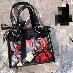 Crocodile pattern tote bag double-sided commuting elegant ribbon hand-held shoulder badge sweet JK uniform girl bag