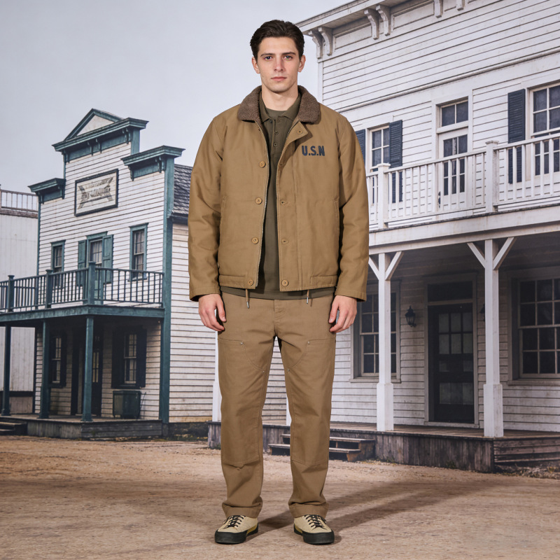 Okonkwo Navy N-1 Deck Jacket Deck Jacket Thickened N1 Men's Lamb Velvet Cotton Jacket Okonkwo Navy N-1 Deck Jacket Deck Jacket Thickened N1 Men's Lamb Velvet Cotton Jacket