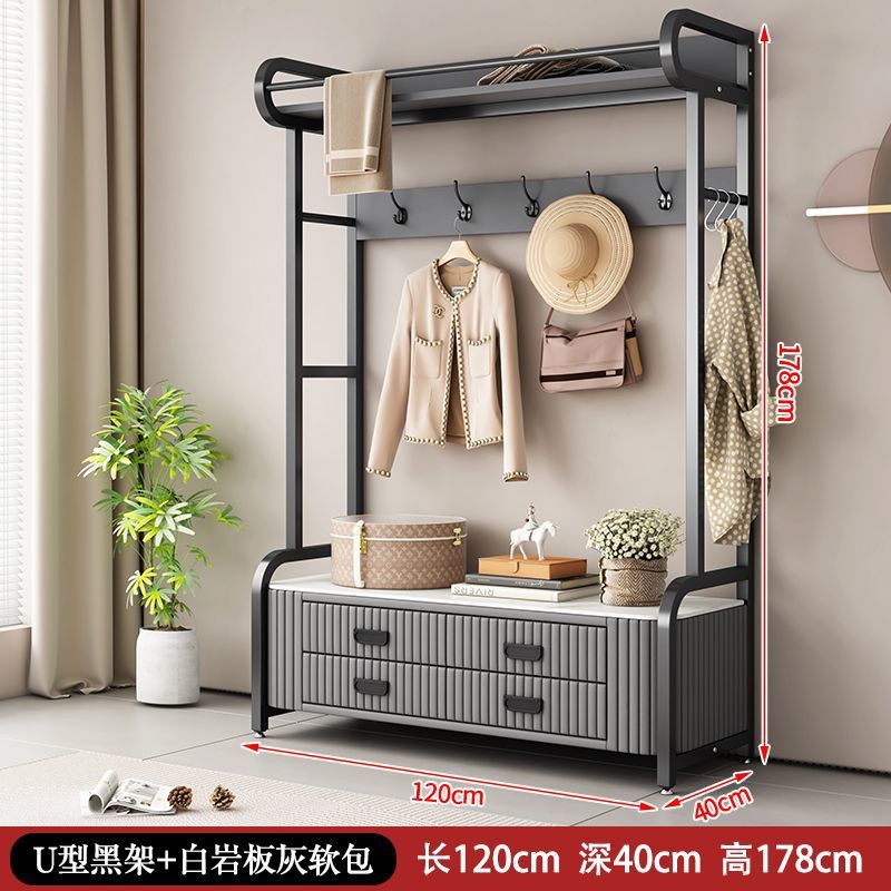 Dormitorio vertical percha de ropa bolsa suave percha de ropa casera de cuero real percha de ropa de piso percha de ropa gabinete de almacenamiento multifuncional image 14