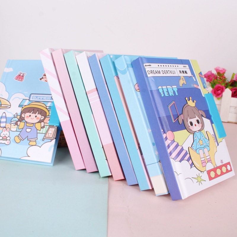 Libro de contraseña de 72K de alto aspecto Libro de diario portátil para estudiantes de escuela primaria con bolsillo con cerradura Regalo de regalo de premio de vacaciones para niños