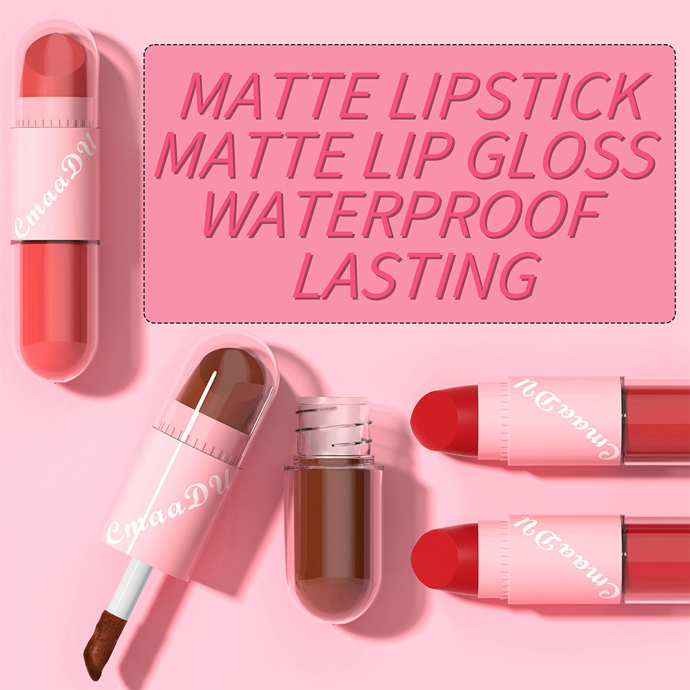 Check it out! Link Disclaimer - Exclusive for foreign trade :CmaaDu Face Color Lipstick and Lip Gloss Two-in-one Matte finish undefined