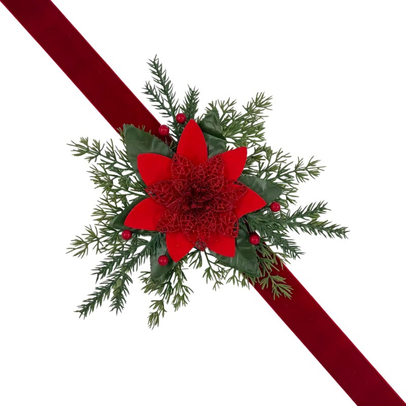 Nuevo Amazon lazo navideño armario colgante de anillo para decoración del hogar colgante de puerta de corona navideña vendido por el fabricante image 14
