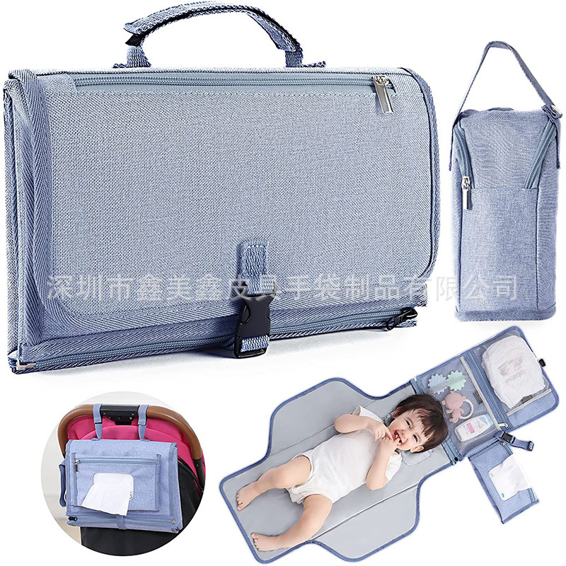婴儿更换尿布垫子外出折叠防泼水可洗尿片垫妈咪储物手拎袋隔尿
