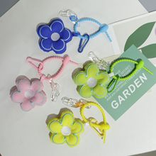 潮流精致布艺小花钥匙扣挂件可爱拼色花朵女生汽车钥匙链饰品创意