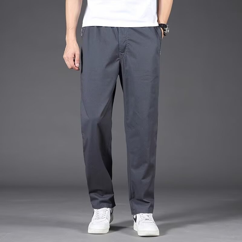 High Street Casual Pants Men's Loose Straight Casual Pants 2025 Summer Thin Breathable Business Long Pants Men's Pants