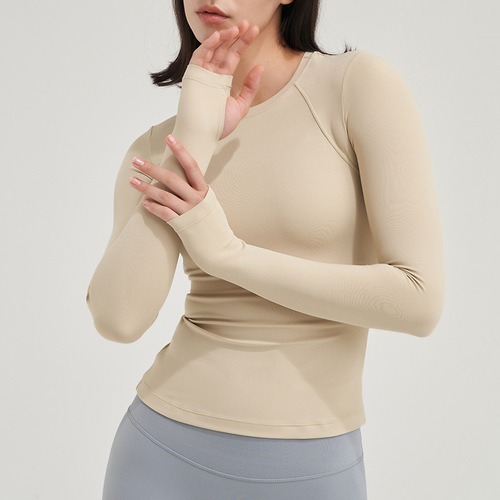 Women's Yoga Top for Autumn/Winter Quick-Dry Exercise Long-Sleeve T-Shirt, Slim-Fitting Fitness Top for Running, Yoga, and Workouts