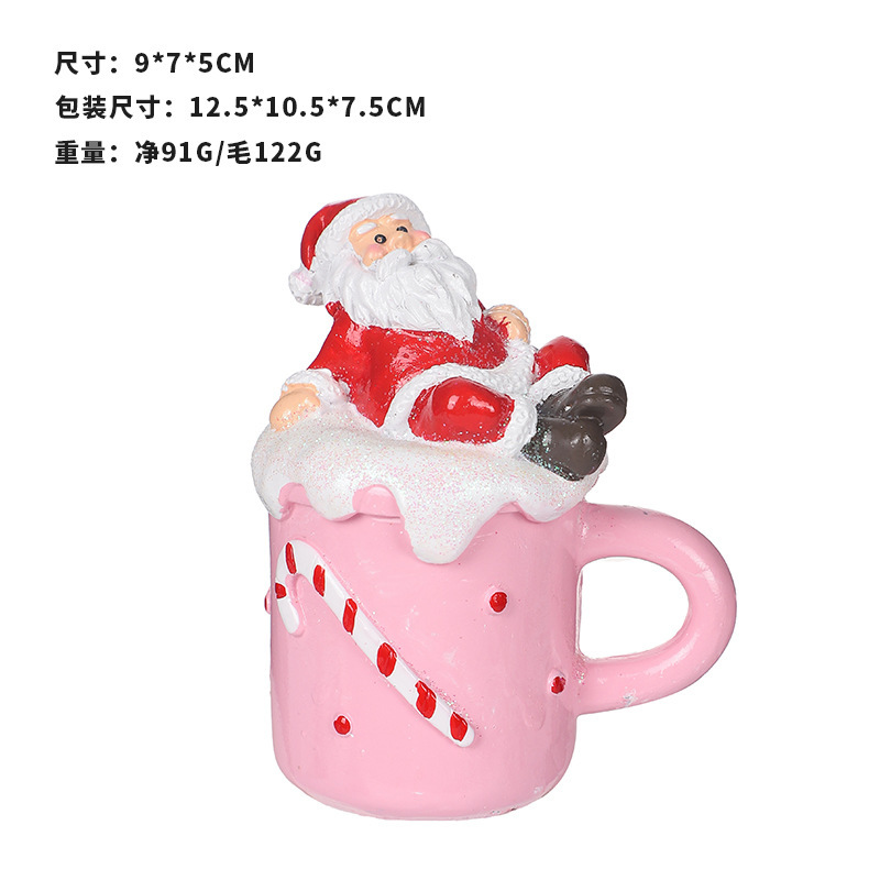 越境新品クリスマス装飾品サンタクロース雪だるま樹脂ケーキ置物ホームデスクトップ置物|undefined