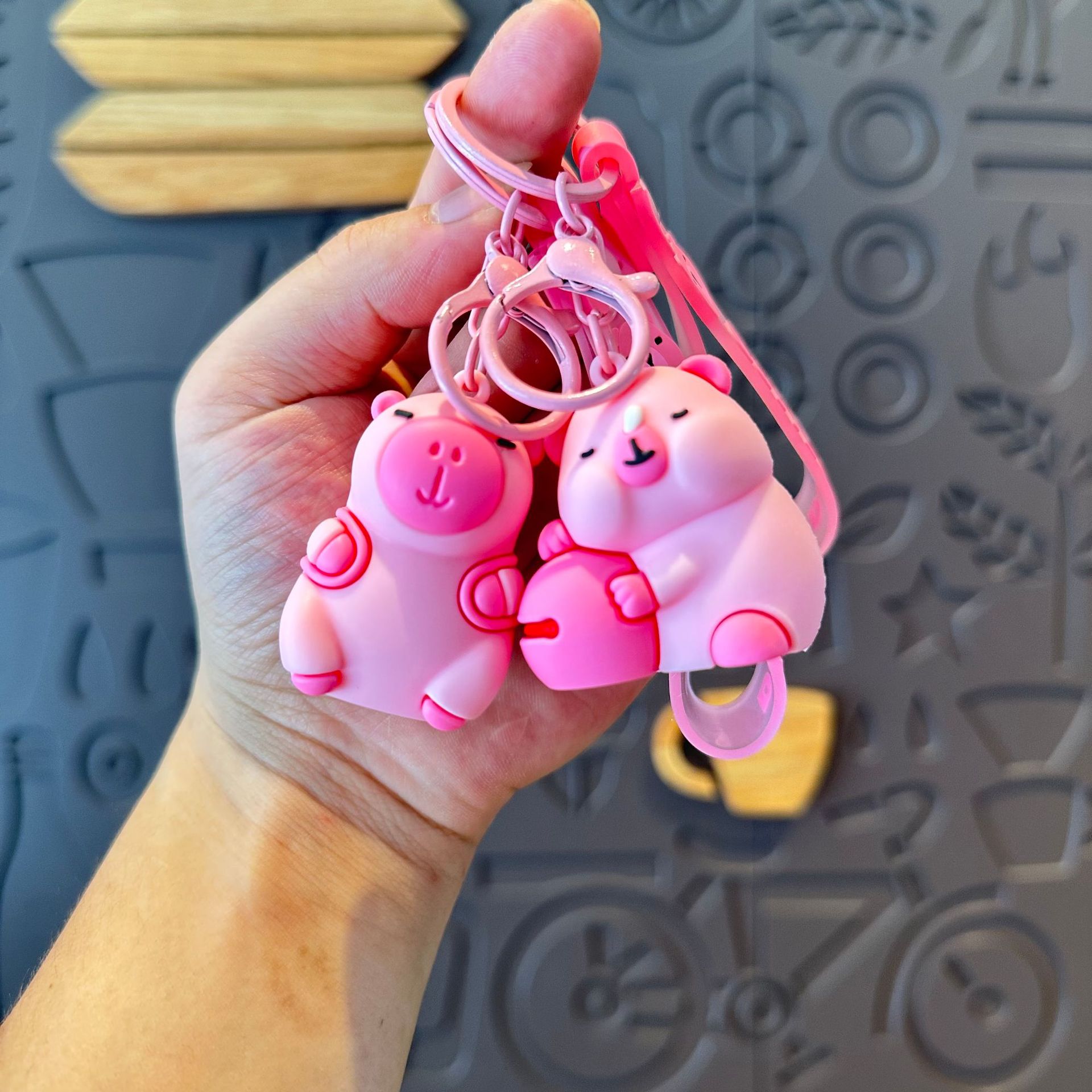 New Capibala Cartoon Keychain Cute Capybara School Bag Pendant Couple Keychain Doll Machine Small Gift