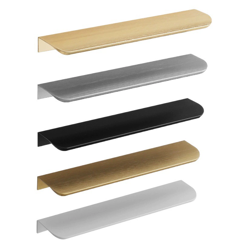 Kashuo Современная простая дверная ручка Невидимая без дырокола Длинная черная ручка для шкафа Скрытая ручка для шкафа