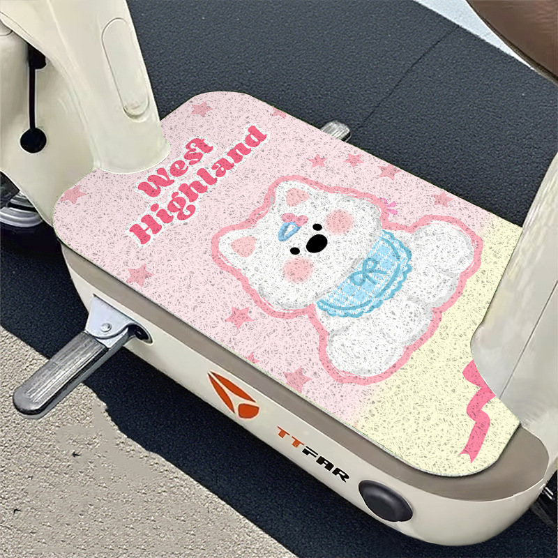 Electric Vehicle Wire Loop Foot Mats, Cute Cartoon Design, Customizable, Scratch-Resistant, Wear-Resistant, Non-Slip Foot Pads