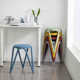 New Style Stackable Thickened Stools for Home Use, Suitable for Living Room and Dining Table, Simple and Stylish High Stools, Sturdy for Home Furniture