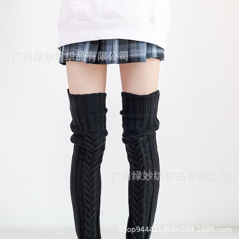 European and American Popular Factory Amazon European and American Trendy Knitted Thick Wool Socks Extended Slouch Socks Autumn and Winter Long Tube Socks