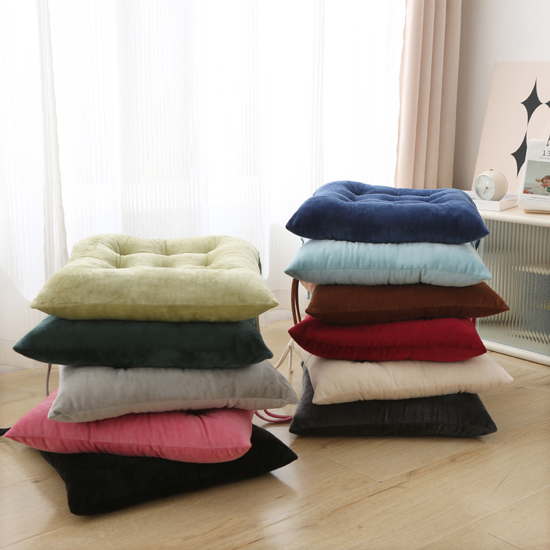 纯色水晶绒坐垫学生久坐座椅垫办公室椅子屁垫打坐垫子方形餐椅垫