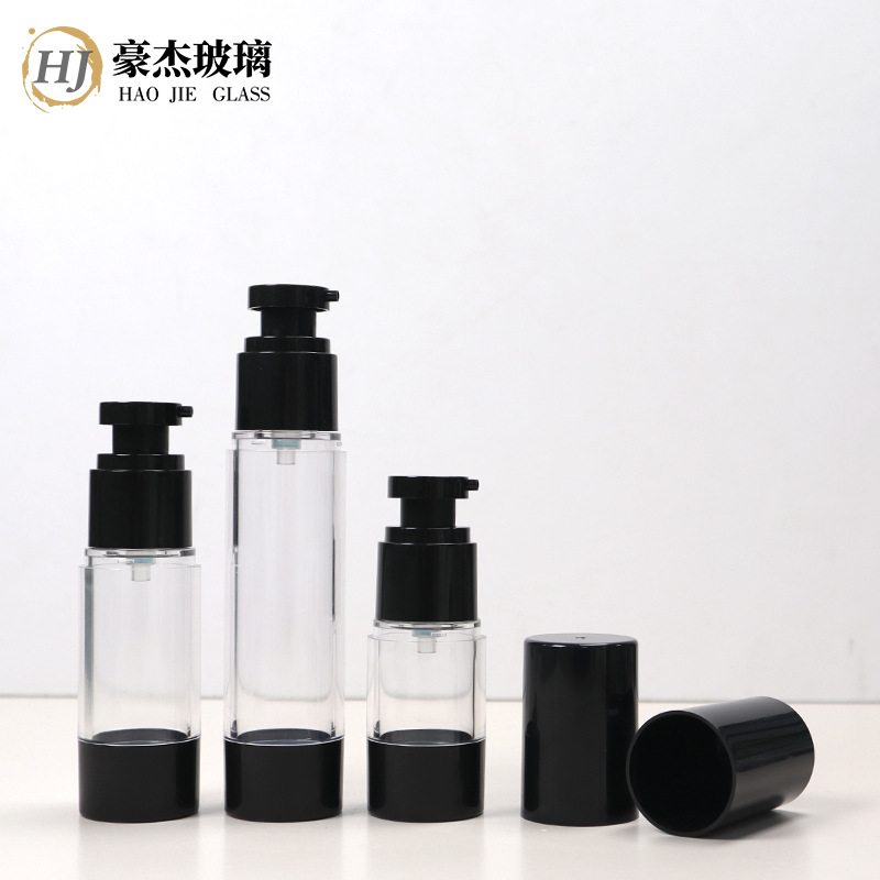 注塑黑真空瓶粉底液乳液隔离BB霜15ml30ml分装瓶50ml喷雾瓶