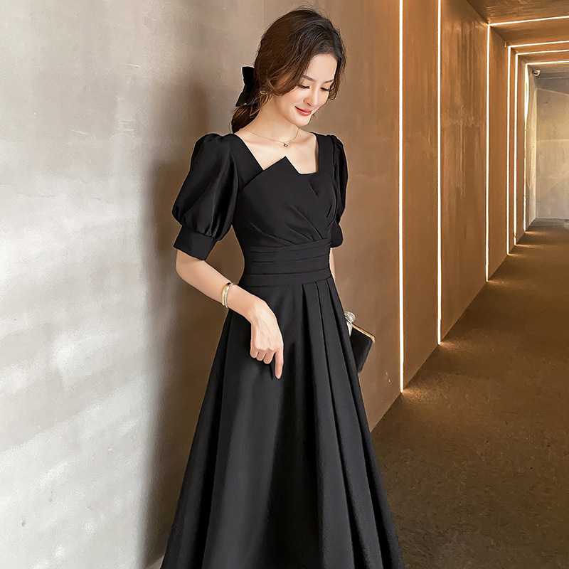 Black Evening Dress 2026 Summer New Popular Style French Elegant Socialite Banquet Dress Women Can Wear Casually Black Evening Dress 2026 Summer New Popular Style French Elegant Socialite Banquet Dress Women Can Wear Casually