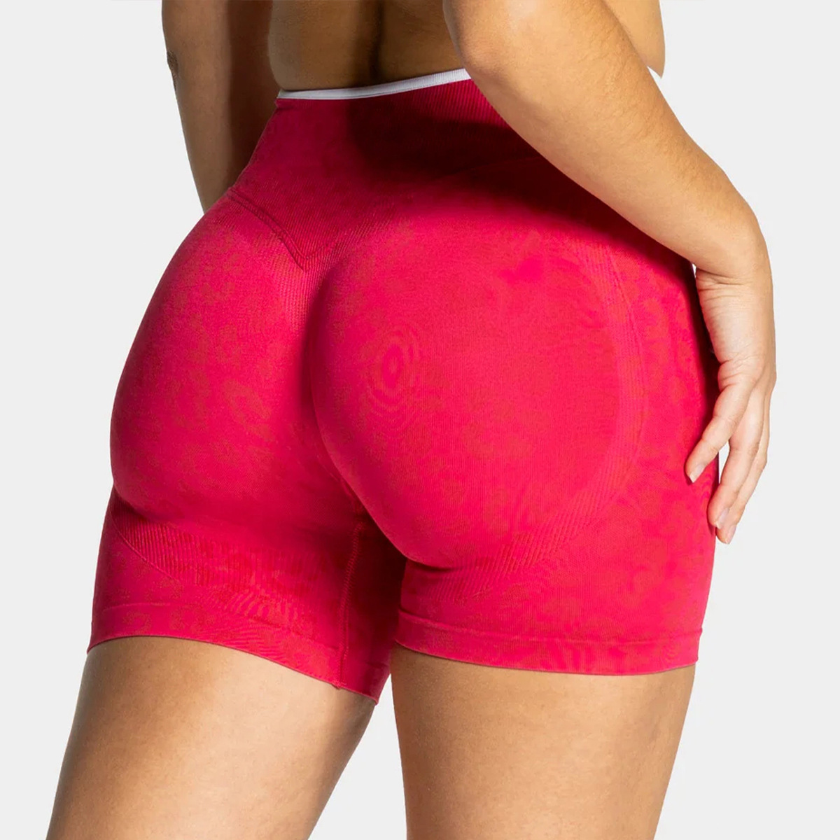 Pantalones cortos de yoga secados rápidos, sin costuras, abdomen elástico, cintura alta, caderas, apertado, pantalones cortos de fitness para correr.