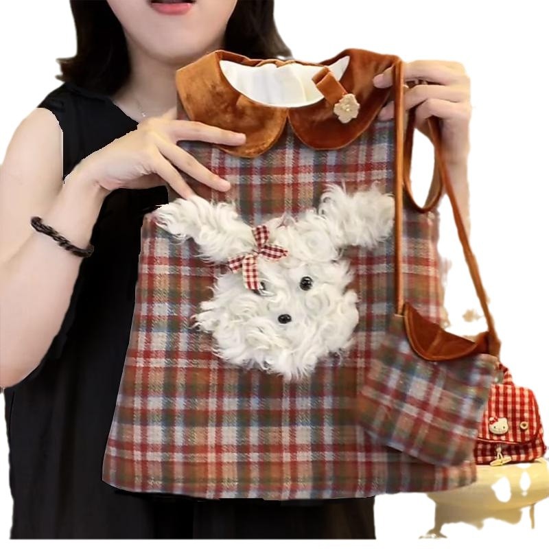 Qianqiu niñas más vestido de terciopelo otoño y invierno nuevo chaleco retrógrado para niños falda a cuadros vestido de princesa bebé