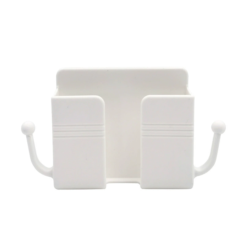 Wall-Mounted Phone Storage Box — Mobile Charging Holder with Hooks, 12.5×7.7×2.5 cm