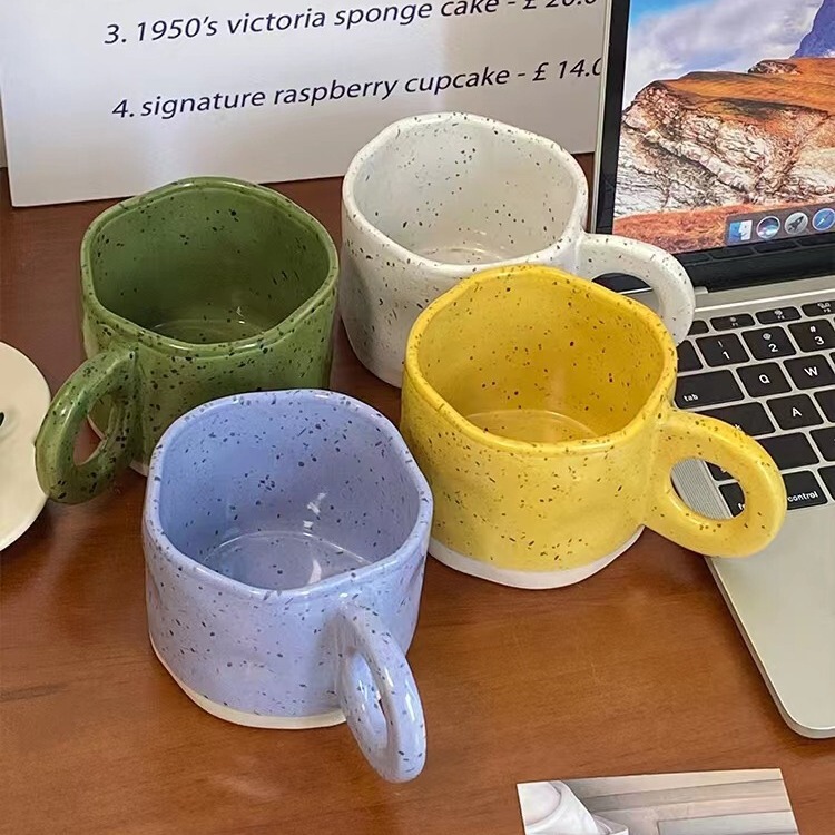 ins Style Small Public Internet Celebrity Splash Ink Cup Irregular Cup Breakfast Milk Cup Couple Ceramic Mug Simple ins Style Small Public Internet Celebrity Splash Ink Cup Irregular Cup Breakfast Milk Cup Couple Ceramic Mug Simple