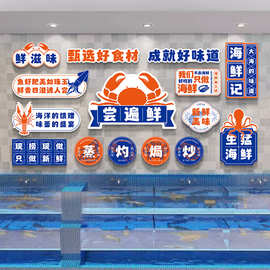 网红海报鲜馆店墙面装饰品餐厅饮壁挂画大排档饭广告玻璃贴纸海报