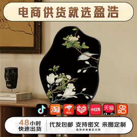 盈浩中古风花鸟图客厅装饰画复古艺术卧室挂画餐厅感小众桌面摆画