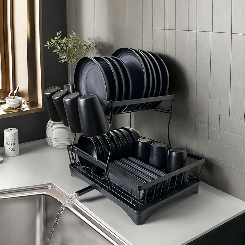 Doble Dish Rack For 2 tier Kitchen Countertops Cutlery transfronterizo