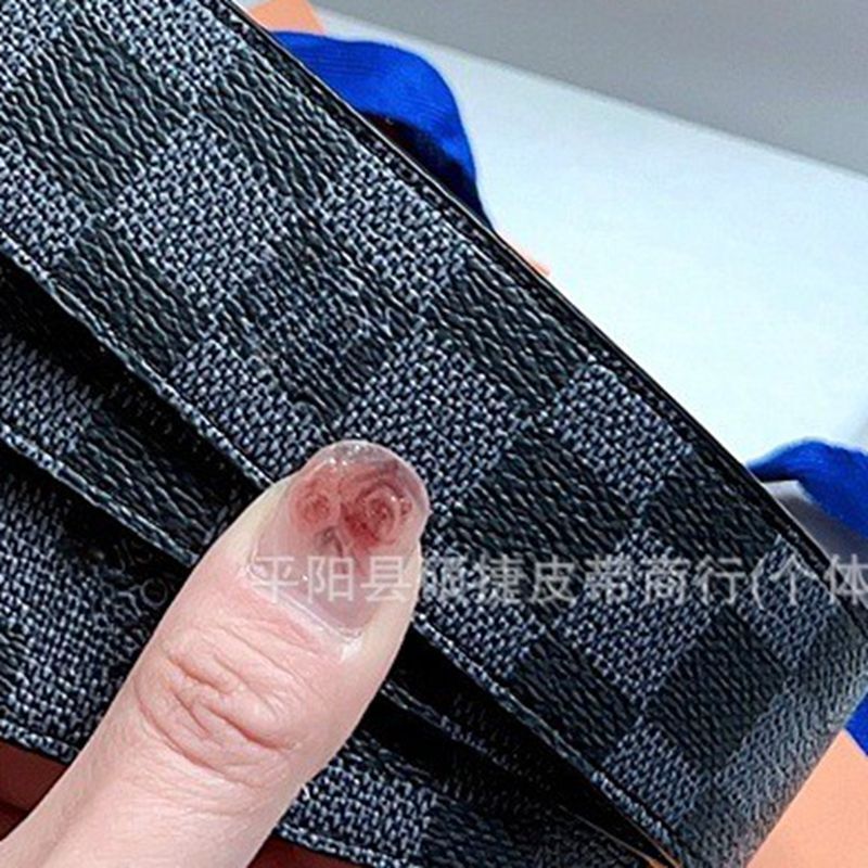 New Men's Checkerboard High-end Belt Young and Middle-aged Fashionable Smooth Buckle Plaid All-match Jeans Belt