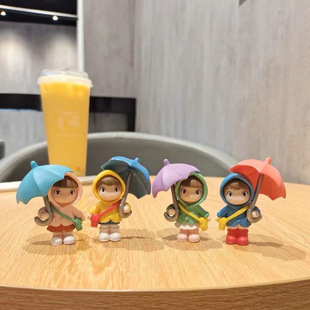 Cute Cartoon Desktop Umbrella Character Small Ornaments Ins Style Creative Office Healing Decoration Micro Landscape