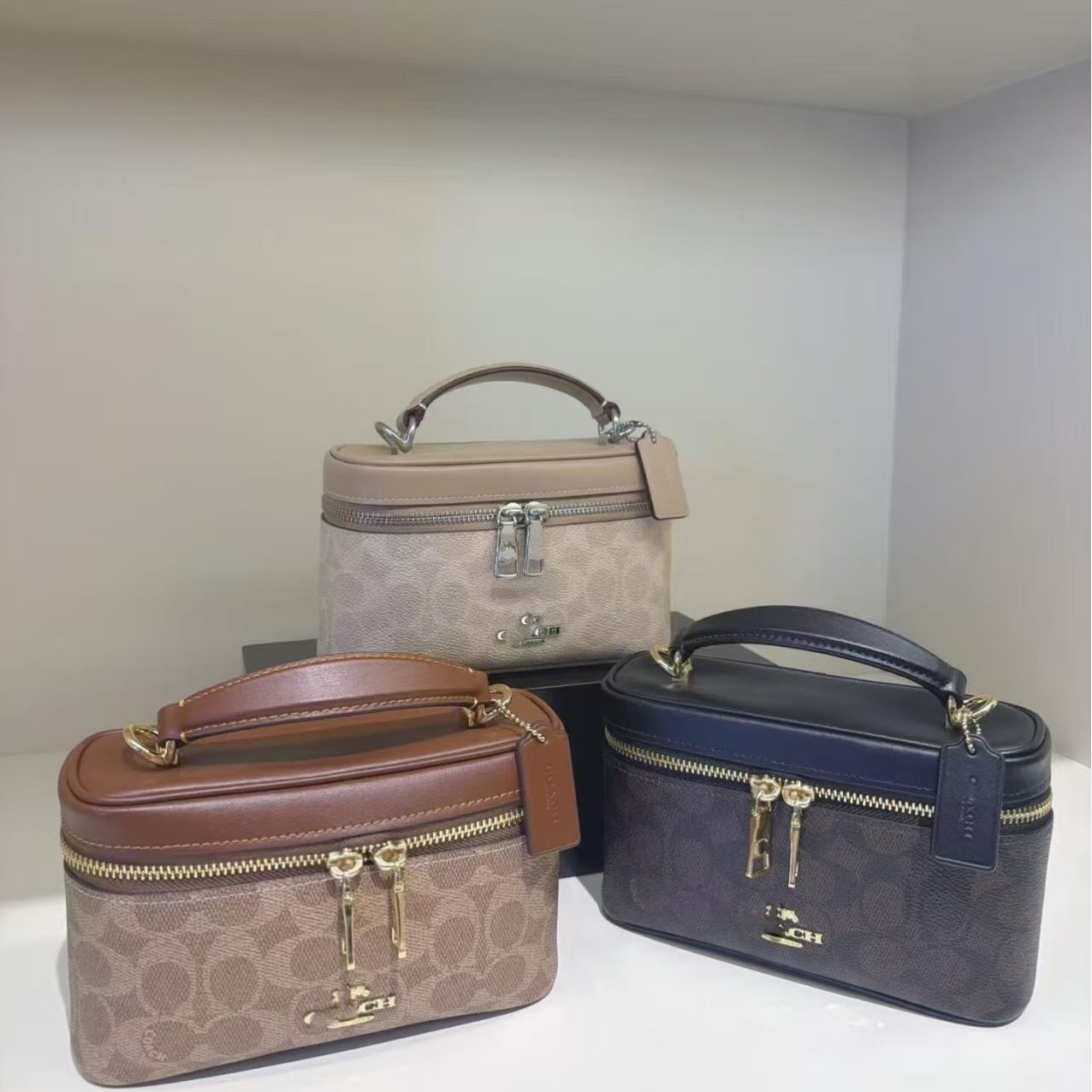 Rainer18 Retro Monogram Mini Qadın Çantası - Çiyin və Krossbody