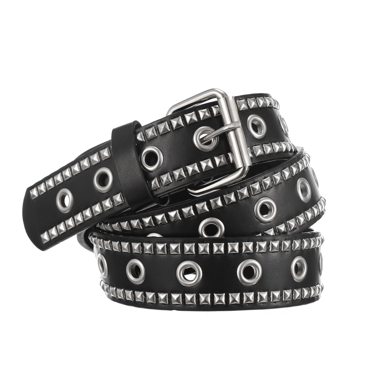 Ремень (Brand Universal) 110 см, чокеры и заклепки, европейский уличный стиль