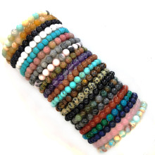 跨境外贸手链  6MM石头串珠手链 火山石玛瑙紫水晶手链 饰品批发